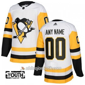 Barn Ishockey Pittsburgh Penguins Tröja med eget tryck Adidas 2017-2018 Vit Authentic